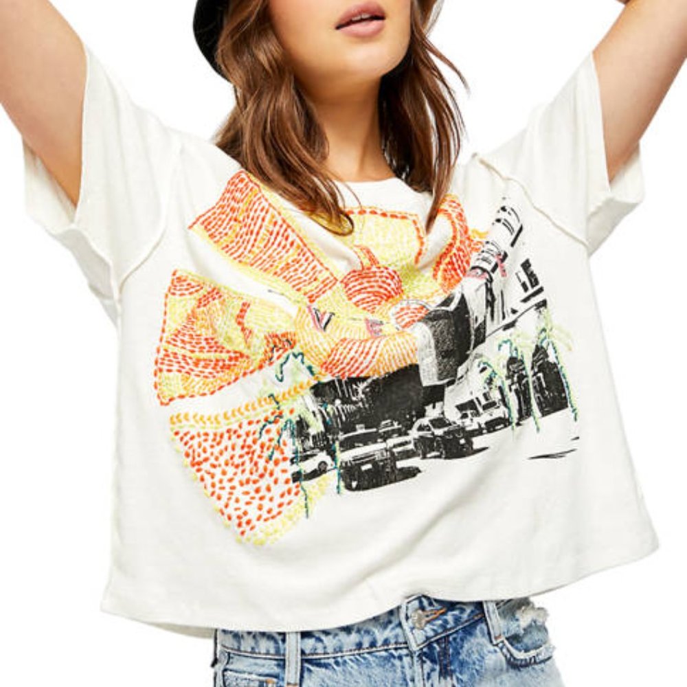 Free People Ivory Road House T-Shirt